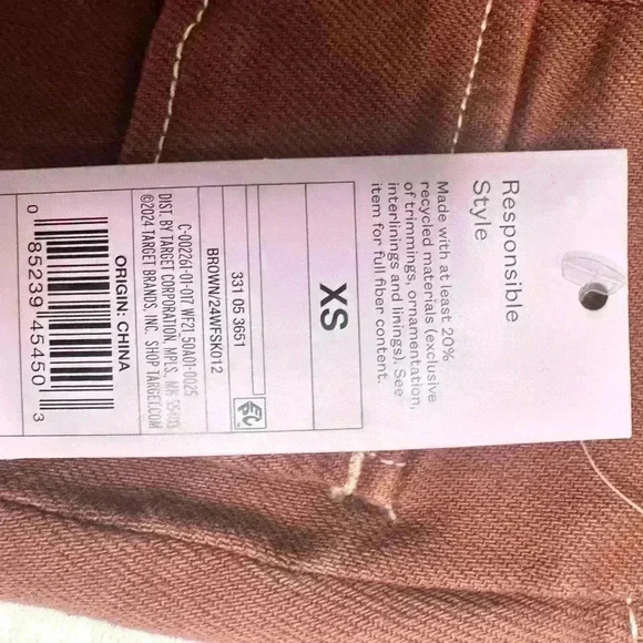 Women's Denim Cargo Mini Skirt Wild Fable color brown - Picture 16 of 16